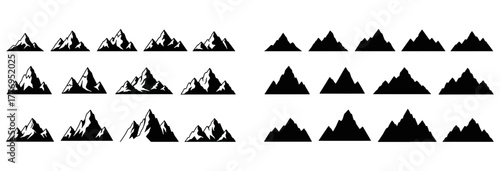Minimalist mountain landscape vector illustration featuring layered peaks, calm nature scenery, and soft gradient tones. Perfect for travel posters, adventure backgrounds, outdoor branding, or nature