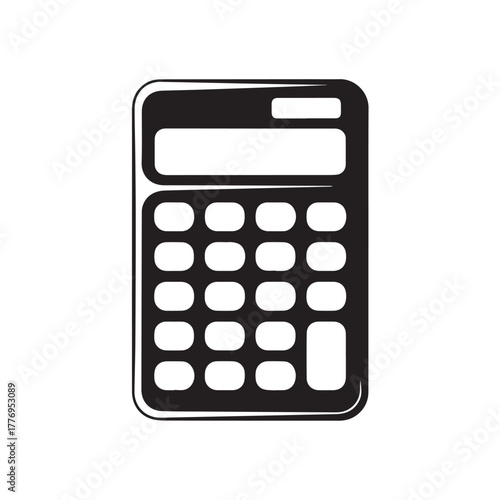 Calculator icon isolated on white background, a tool for performing arithmetic operations and mathematical calculations with buttons and a display screen