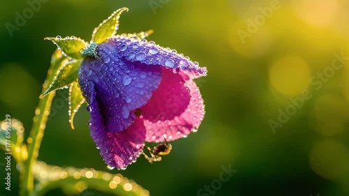 Dew-Kissed Bellflower: A Morning Bloom with Delicate Details