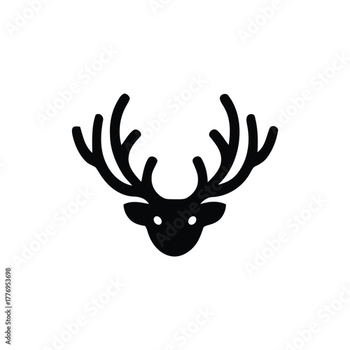 Stag head silhouette with antlers
