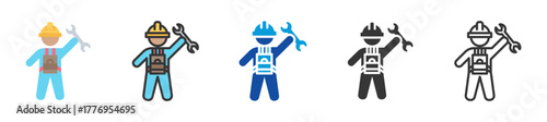 technician icon set multi style various collection