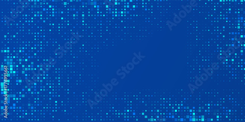 Design rectangle Blue Tech Finance Fintech Background Abstract Pixel Pattern. Transparant Abstract Business Tech Science Art