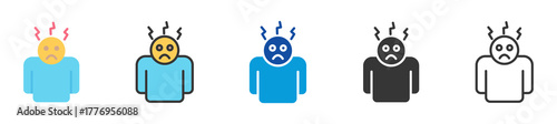 stress icon set multi style various collection