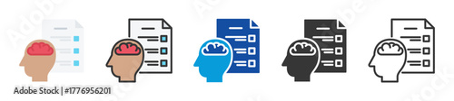 psychological testing icon set multi style various collection