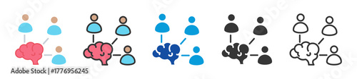 social cognition icon set multi style various collection