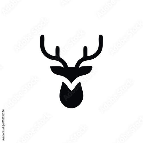 Deer head minimal silhouette
