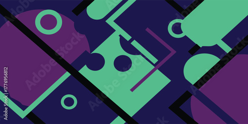 Dynamic geometric shapes create a modern abstract background with vibrant colors and clean lines
