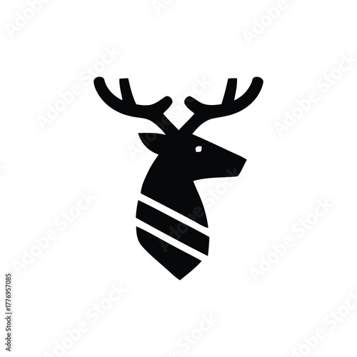 Deer head silhouette with stripes