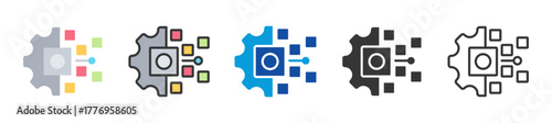 digital transformation icon set multi style various collection