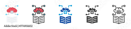 machine learning icon set multi style various collection