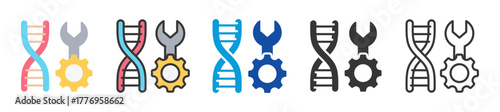 genetic engineering icon set multi style various collection