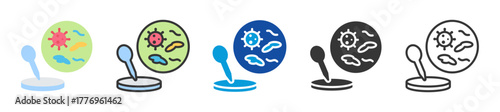 macrobiology icon set multi style various collection
