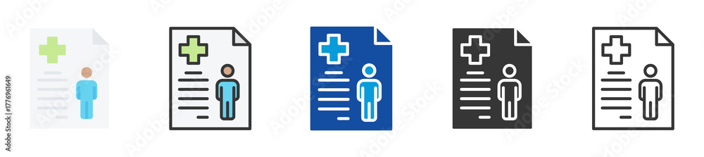 Obraz premium medical informatics icon set multi style various collection