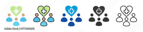 public health icon set multi style various collection