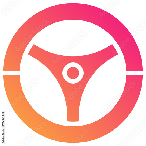 steering wheel gradient fill icon