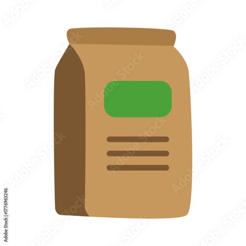 Bag of chemical fertilizer symbolizing soil contamination and agricultural pollution, highlighting risks to ecosystems and need for organic farming alternatives.