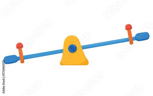 Seesaw isolated on white background vector illustration perfect for playground equipment kids outdoor activity themed designs and educational creative artwork