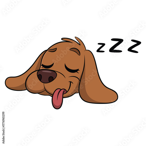 Sleeping dog isolated on white background vector illustration perfect for pet themed designs cute animal artwork and domestic dog creative graphics