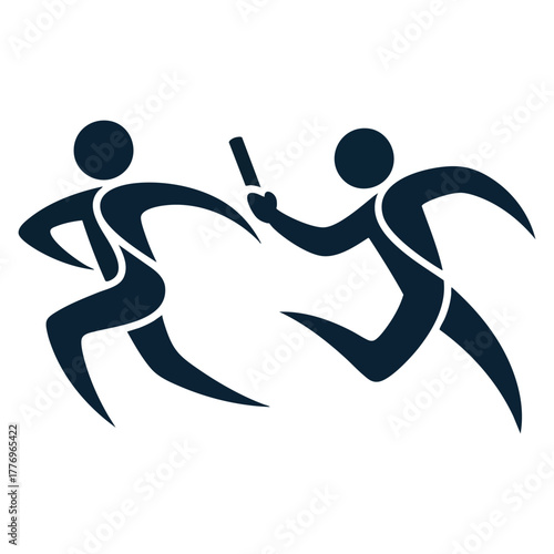Sport logo for running relay illustration vector design element isolated perfect for track field athletics competition sport event or team themed artwork