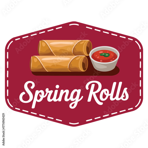 Spring rolls illustration isolated on white background vector design suitable for food, cuisine, cooking, snack, or recipe themed creative and packaging projects