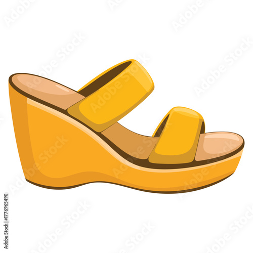 Summer flat platform sandal isolated on white background vector illustration perfect for casual fashion footwear design and seasonal style accessory artwork