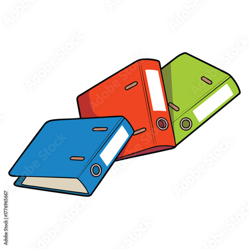 Three folders on white background illustration vector design ideal for office, business, document, organization, or digital file themed artwork and icons