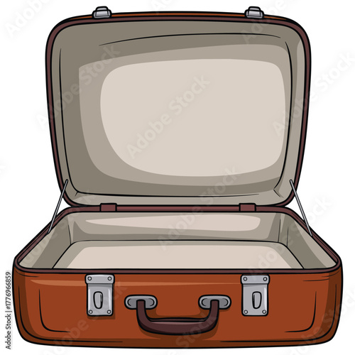 Vector illustration of empty luggage isolated on white background suitable for travel suitcase packing vacation or baggage themed design concepts
