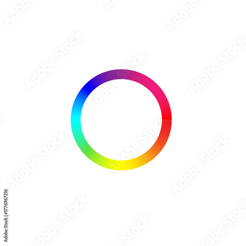 Full Spectrum Rainbow Color Wheel Ring Vibrant Gradient Circle Vector Illustration