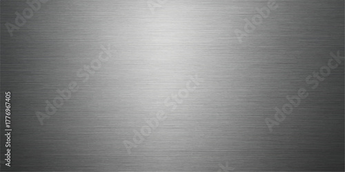 Brushed stainless steel metal texture plate with a shiny silver surface pattern and metallic reflection