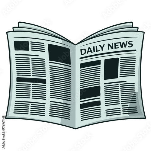 Vector illustration of newspaper cartoon style isolated on white background suitable for news print media editorial journalism or educational designs
