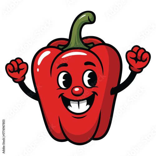 Vector illustration of red capsicum isolated on white background ideal for vegetable culinary ingredient food cooking or healthy recipe design