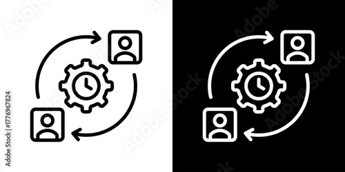 Shift Icon Set. Clean Line Design With Light And Dark Versions For Versatile Use. 