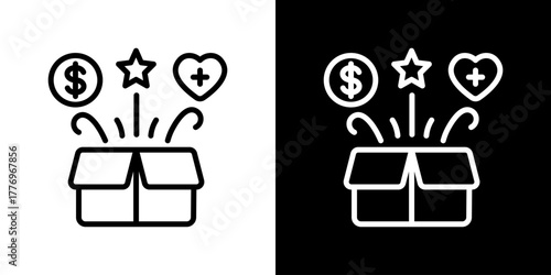 Benefit Icon Set. Clean Line Design With Light And Dark Versions For Versatile Use. 