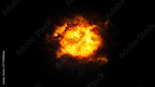 Explosinon vfx on black backround