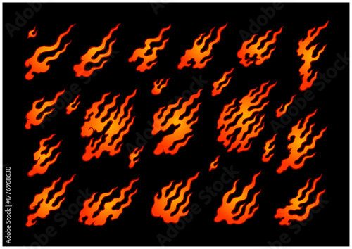 和風の炎 鬼火 ベクター