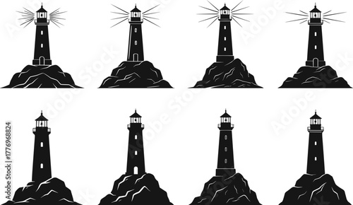 Stylized Windmill Vector Collection Featuring Unique Silhouettes, Blade Variations, Artistic Hills, and Textured Backgrounds for Rural and Vintage Themes