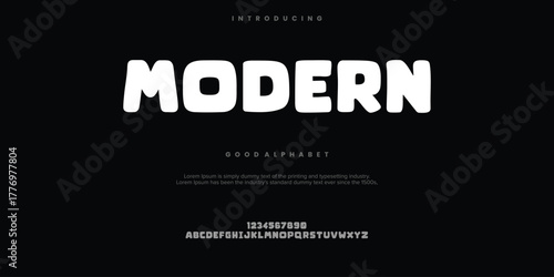MODERN Abstract Fashion font alphabet. Minimal modern urban fonts for logo, brand etc. Typography typeface uppercase lowercase and number. vector illustration