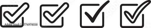 Checkbox Check Mark Done and Verification Vector Icon Set