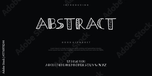 Abstract Fashion font alphabet. Minimal modern urban fonts for logo, brand etc. Typography typeface uppercase lowercase and number. vector illustration