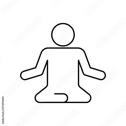 Yoga pose icon designed in clean vector line style, isolated on a white background. Ideal for wellness apps, fitness programs, meditation guides, and healthy lifestyle concepts.