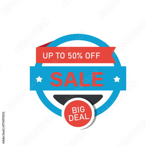 Super sale 50% discount vector banner template design sale tag banner poster flyer
