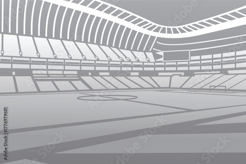 Soccer Football Stadium Arena Field Outline Shape Silhouette Vector for Background