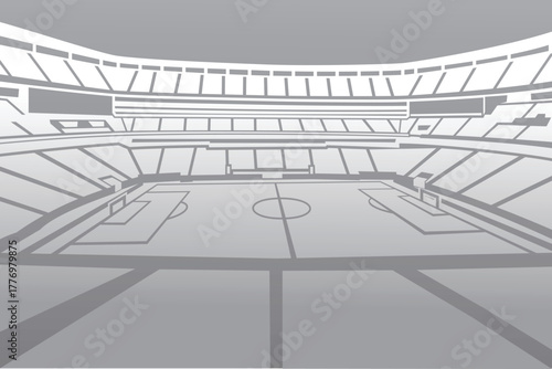 Soccer Football Stadium Arena Field Outline Shape Silhouette Vector for Background