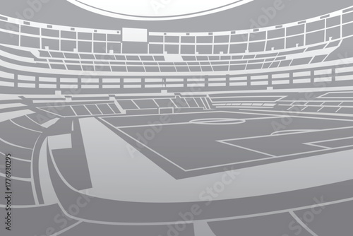 Soccer Football Stadium Arena Field Outline Shape Silhouette Vector for Background