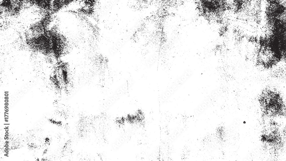 Fototapeta premium Gritty Black White Grunge Texture Overlay, Distressed Rough Surface Vector Background