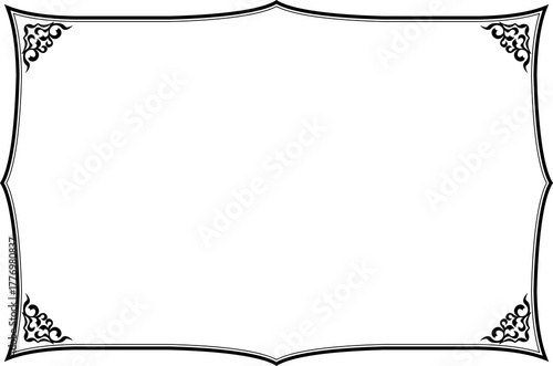 Elegant Vintage Ornate Black Frame Border. 1367