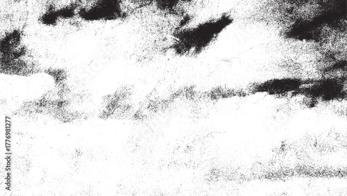 Black and White Grunge Texture Overlay, Abstract Distressed Rough Surface Background Vector