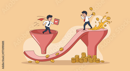 Business people working together to generate income and profit.