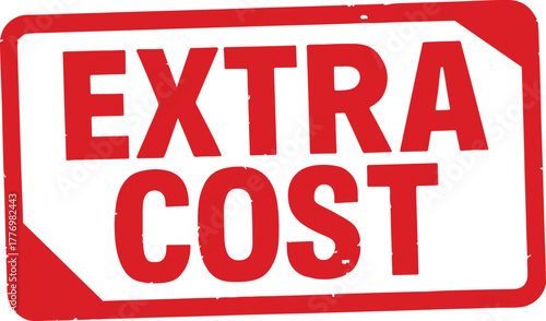 Extra Cost Stamp Label Red Rubber Stamp Icon Vector