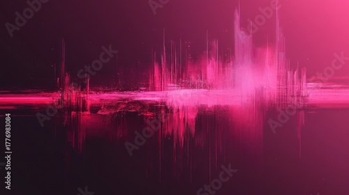 Fototapeta Naklejka Na Ścianę i Meble -  Abstract pink digital wave pattern